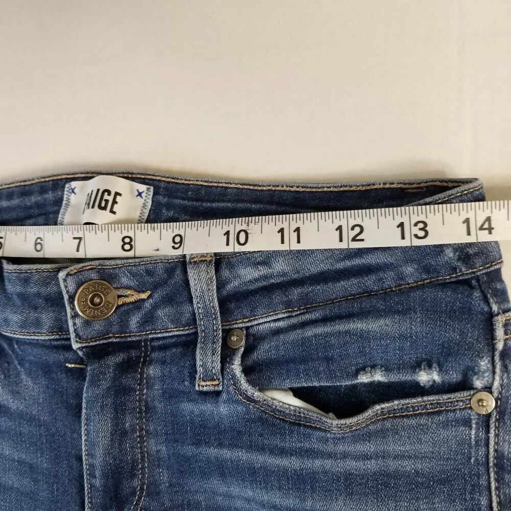Paige Jeans Womens Size 27 Verdugo Ankle Cropped Distressed Raw Hem Skinny - Picture 11 of 16